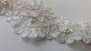 Pearl beaded wedding garter, handmade in Truro, Cornwall, UK