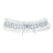 Silk and Nottingham lace wedding garter Truro Cornwall UK