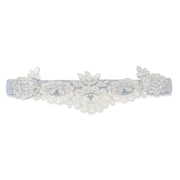 Blue velvet wedding garters UK Handmade in Truro Cornwall