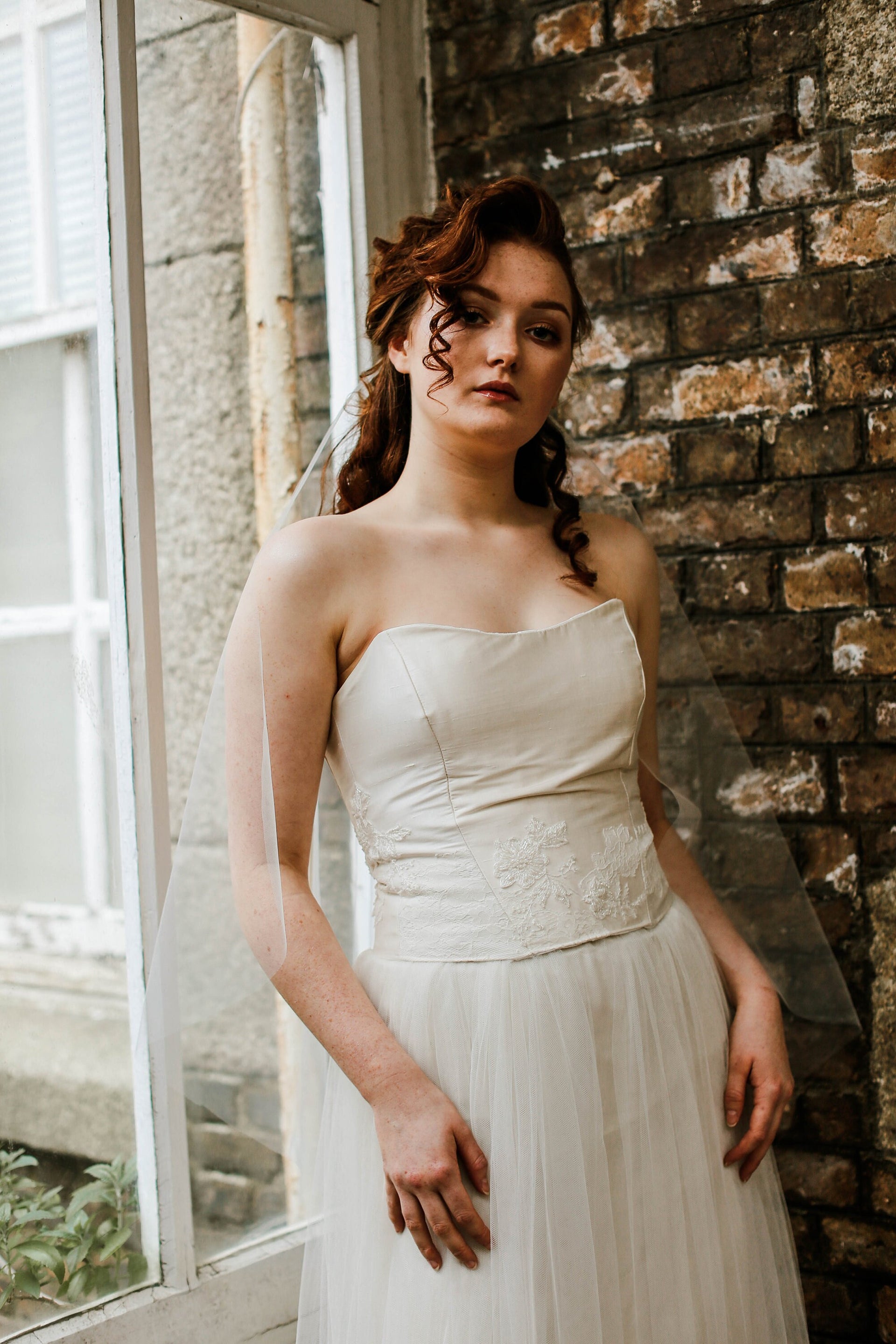 Wedding veils UK, minimal wedding veil handmade in Truro Cornwall UK