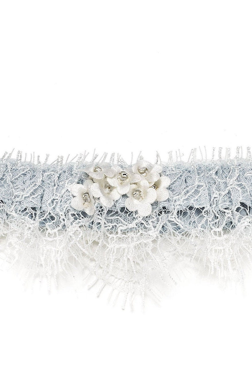 Bespoke silk wedding garter, Cornwall, UK