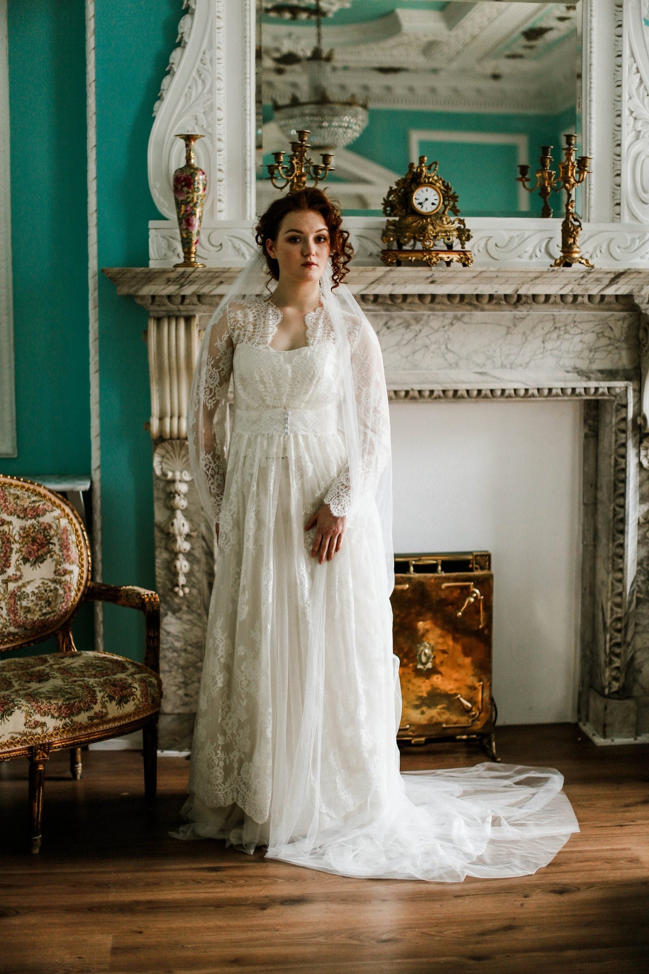 Silky soft wedding veil in bespoke lengths, made in the UK, Truro Cornwall