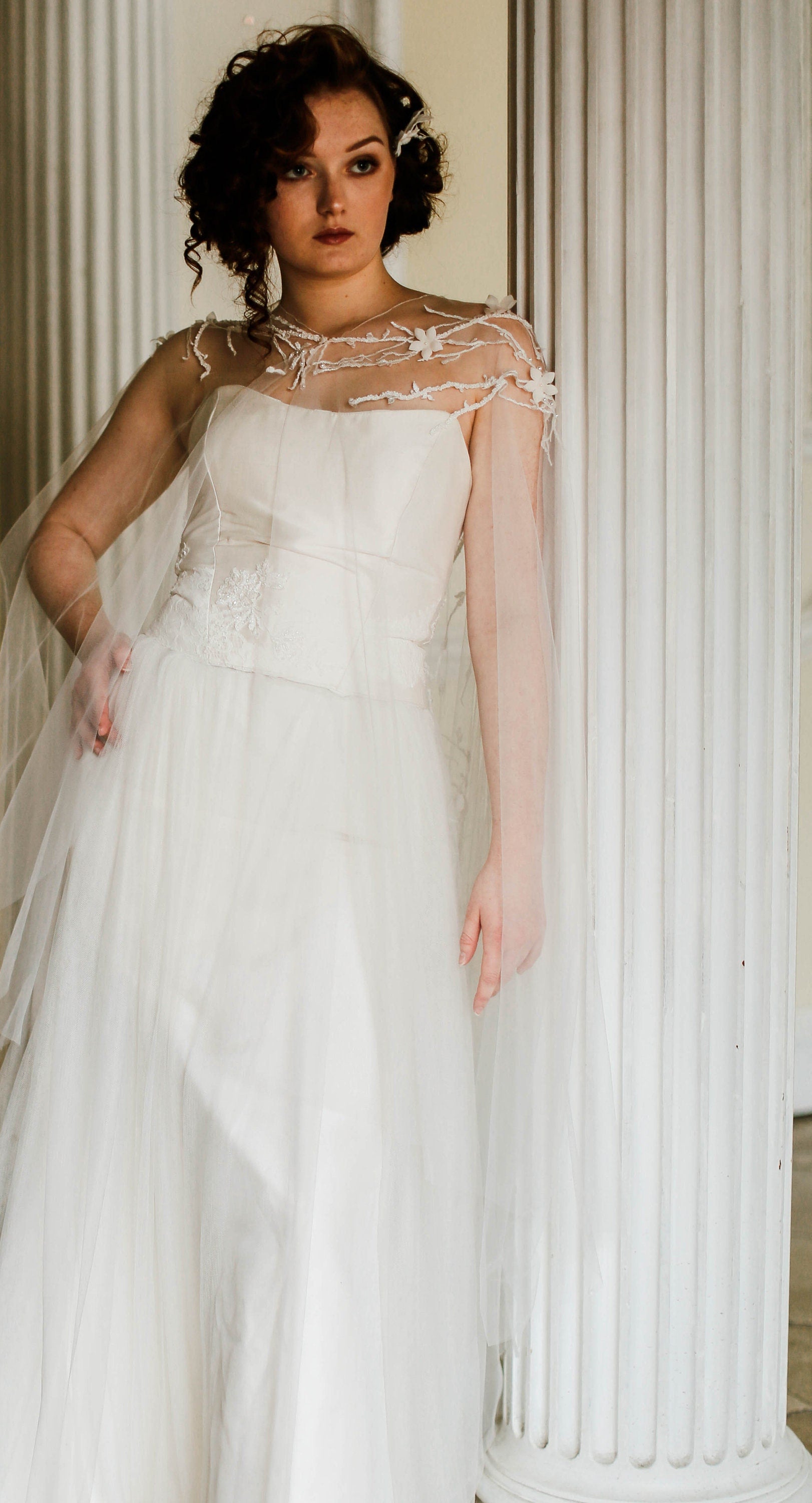 Bespoke wedding cape handmade in Truro Cornwall UK