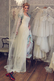 Long lace edged wedding veil, handmade in Truro, Cornwall, UK