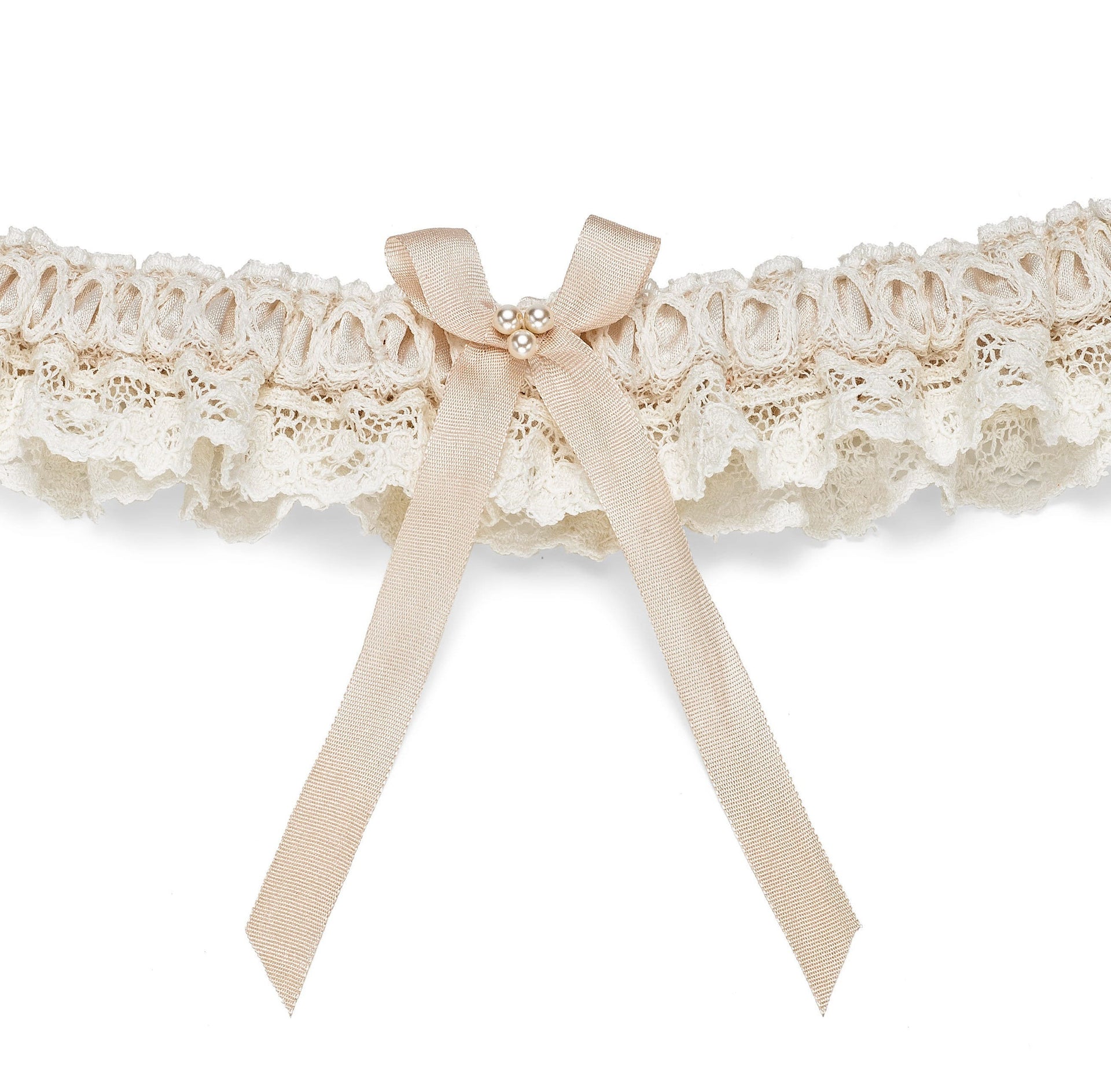 Silk wedding garter handmade in Truro, Cornwall, UK