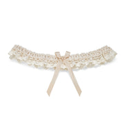 Blush wedding garter, Silk and Nottingham lace, made in the UK