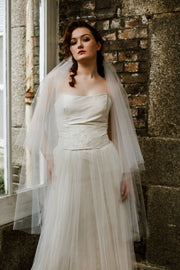 Two tier illusion veil, fingertip length and customised lengths, handmade in Truro Cornwall UK
