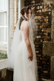 Two tier blusher wedding veils, handmade in Truro Cornwall, UK wedding veils