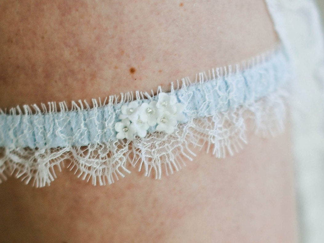 Bespoke silk wedding garters, Made in Cornwall, UK