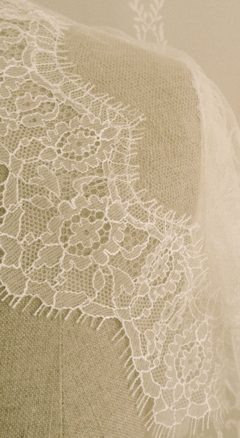 Chantilly lace wedding veils, Truro, Cornwall handmade in the UK
